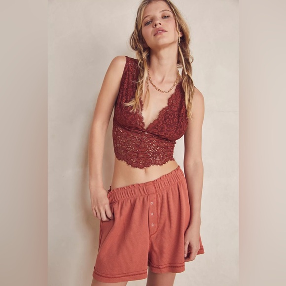 Free People Early Night Thermal Shorts in Rust, Sz. S - Picture 7 of 8